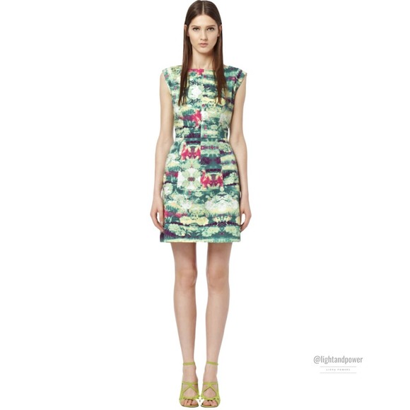 Reiss Dresses & Skirts - Reiss Otto Green Watercolor Shift Dress 4 EUC